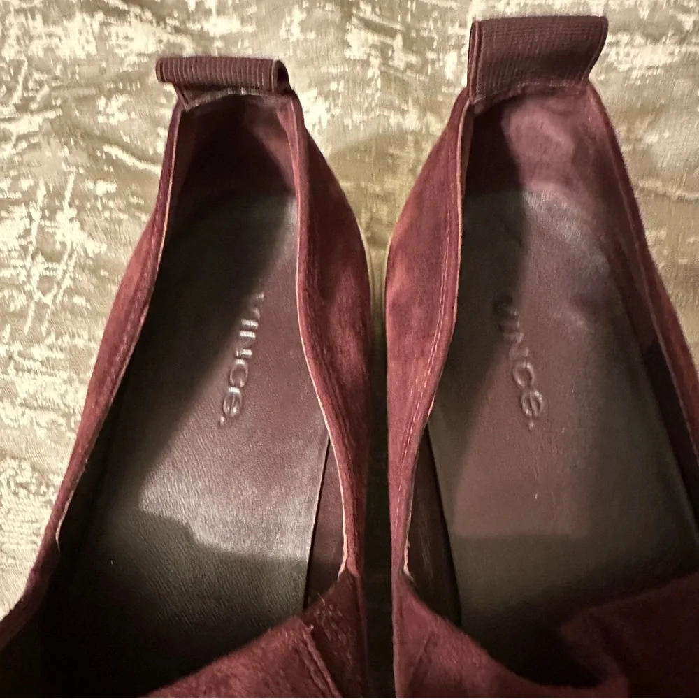 Vince Saxon 2 Slip On Platform Plum Suede Sneakers Sz 8